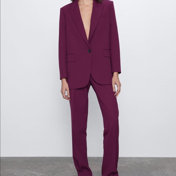 zara purple blazer